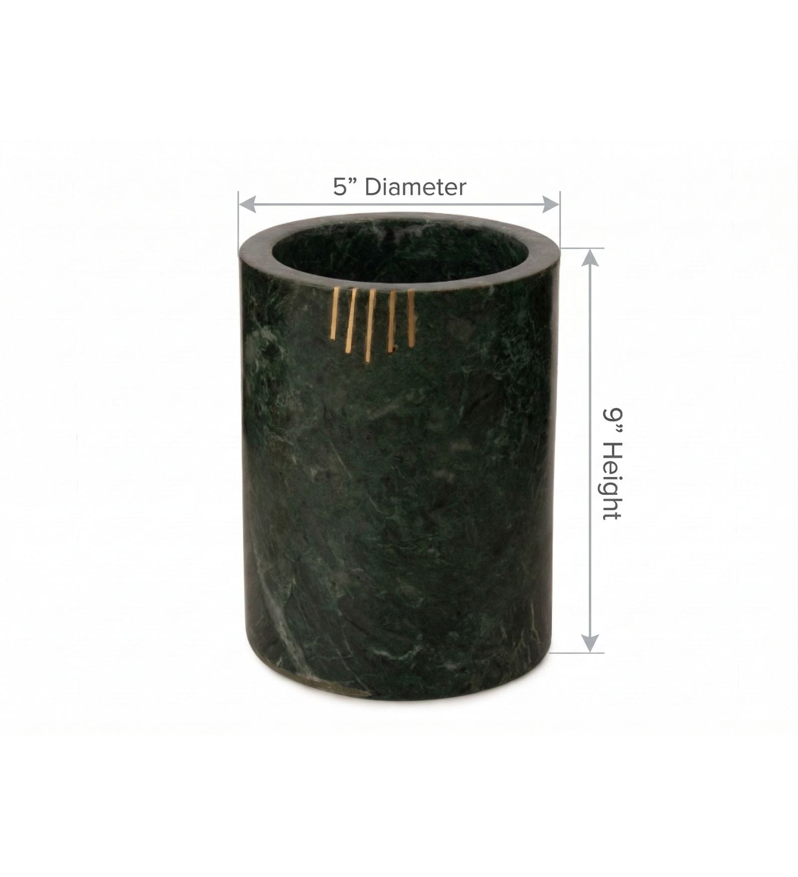 Green Marble With Brass Inlay Work Cutlery Holder