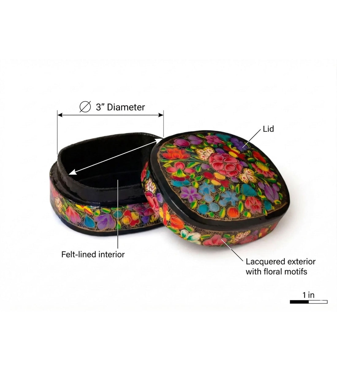 Hand Painted Paper Mache Box