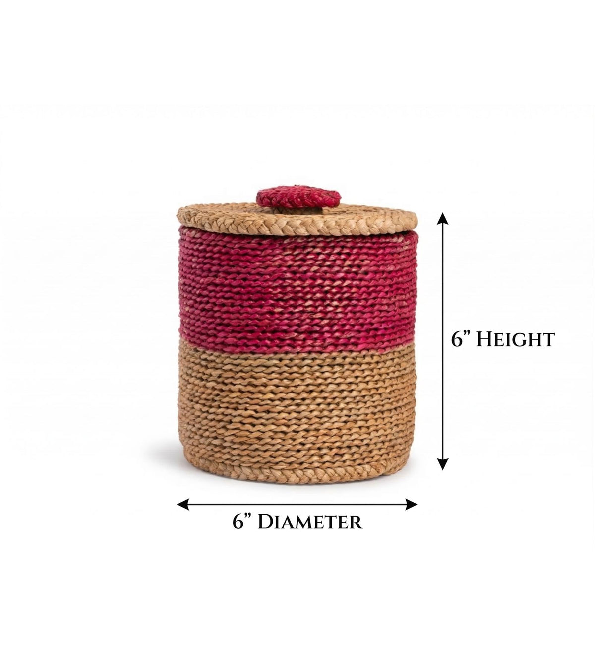 Handwoven Hogla Grass Cylindrical Basket