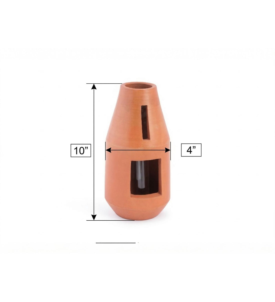 Terracotta Bottle-Shaped Indoor Planter with Glass Tube