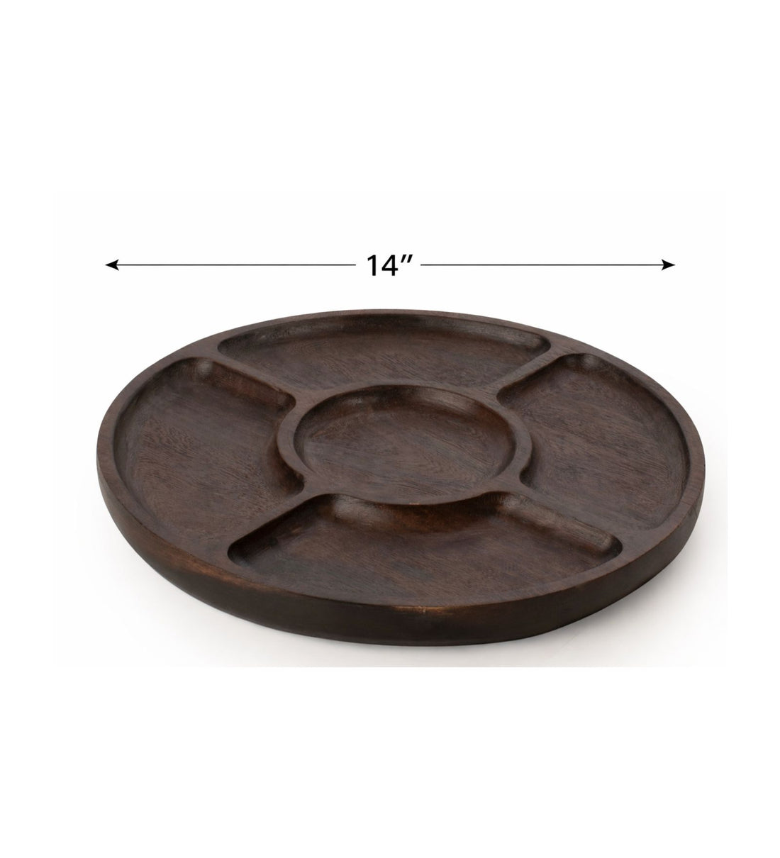 Wooden Snack Tray With Sections