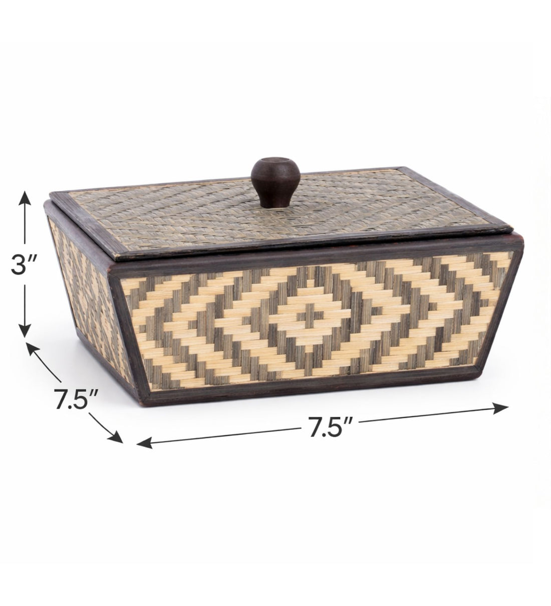 Bamboo Patterned Square Box With Lid