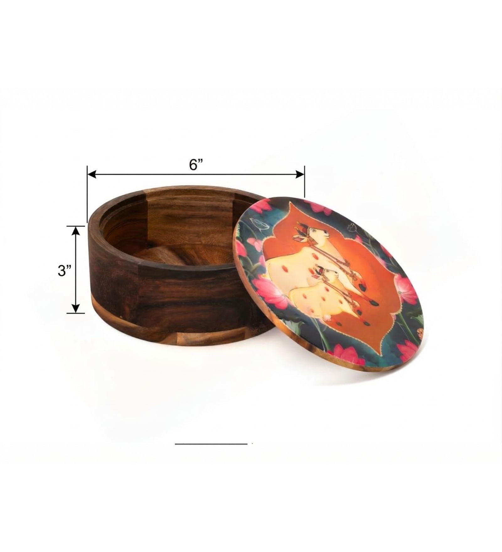 Wooden Round Multipurpose Box