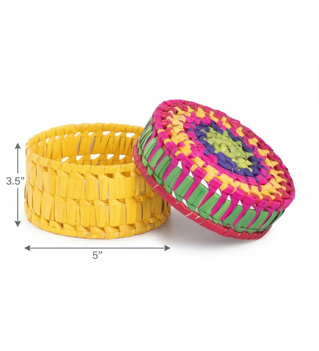 Handwoven Colorful Round Basket