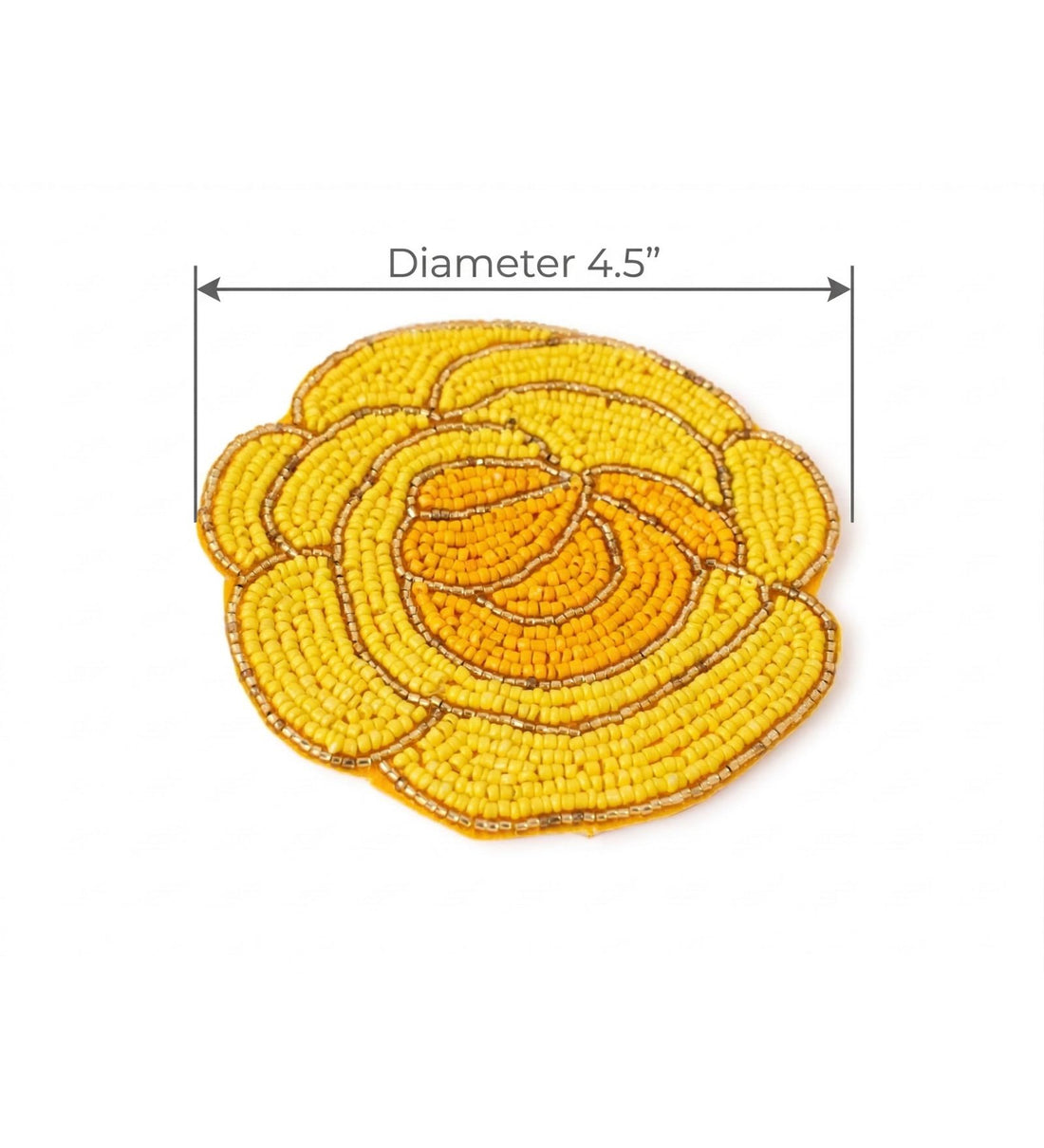 Beaded Rose Shaped Coasters (Set of 2/Pair)