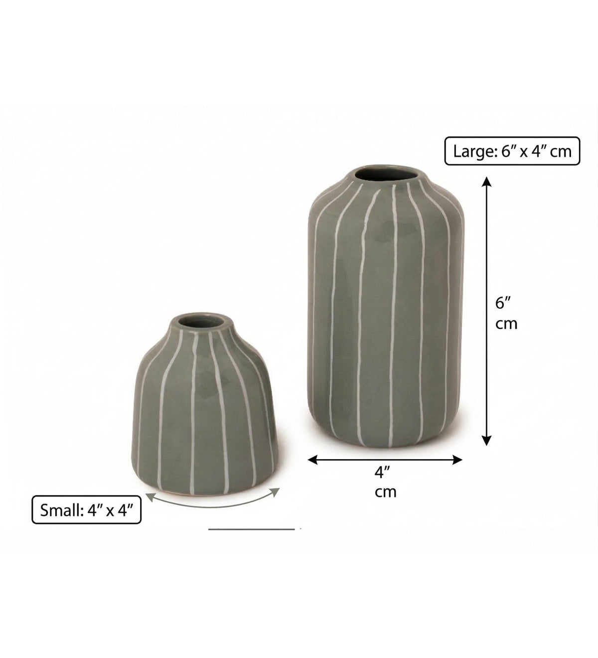Striped Ceramic Planter (Set of 2/Pair)