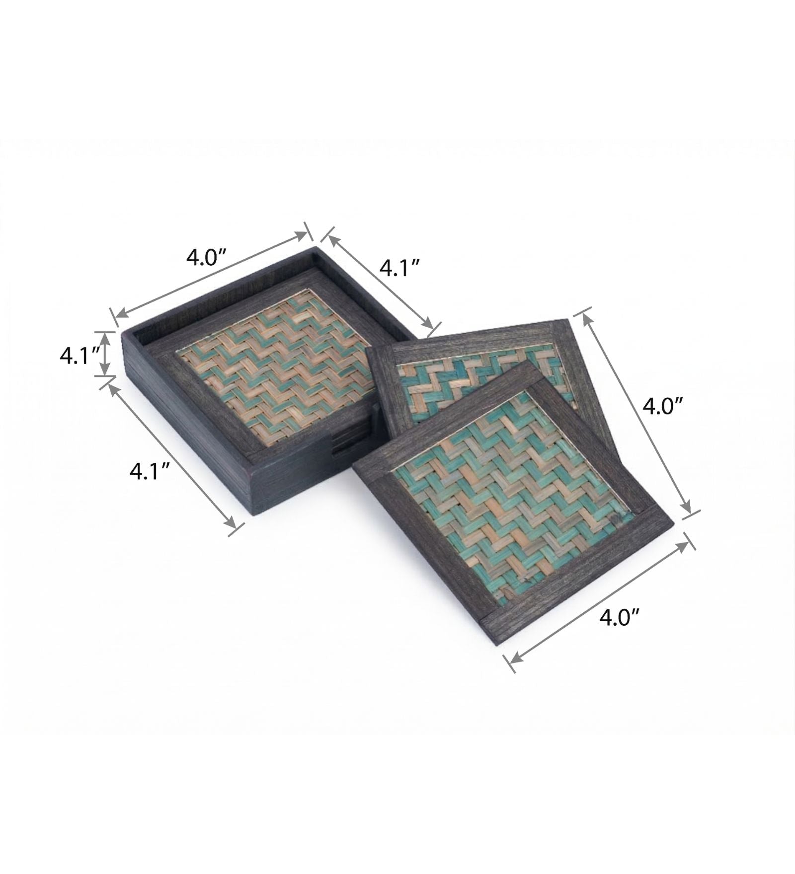 Handwoven Bamboo Coaster (Set of 6 with Holder)