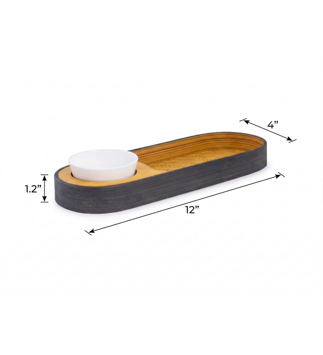 Bamboo Oval Snacks Platter With Bowl