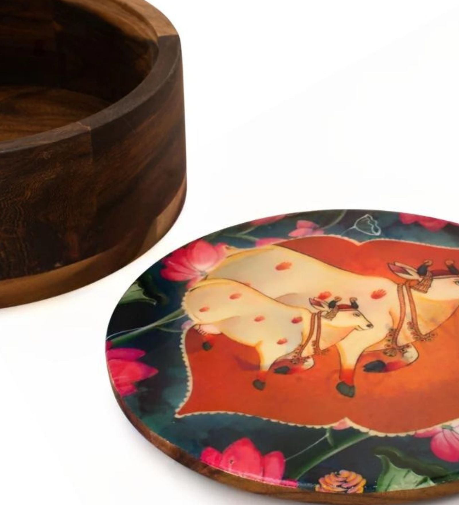 Wooden Round Multipurpose Box