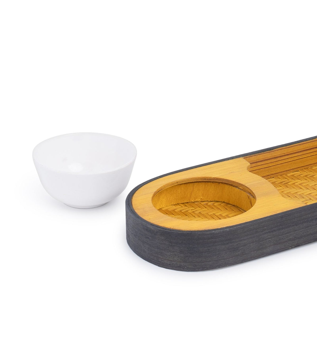 Bamboo Oval Snacks Platter With Bowl