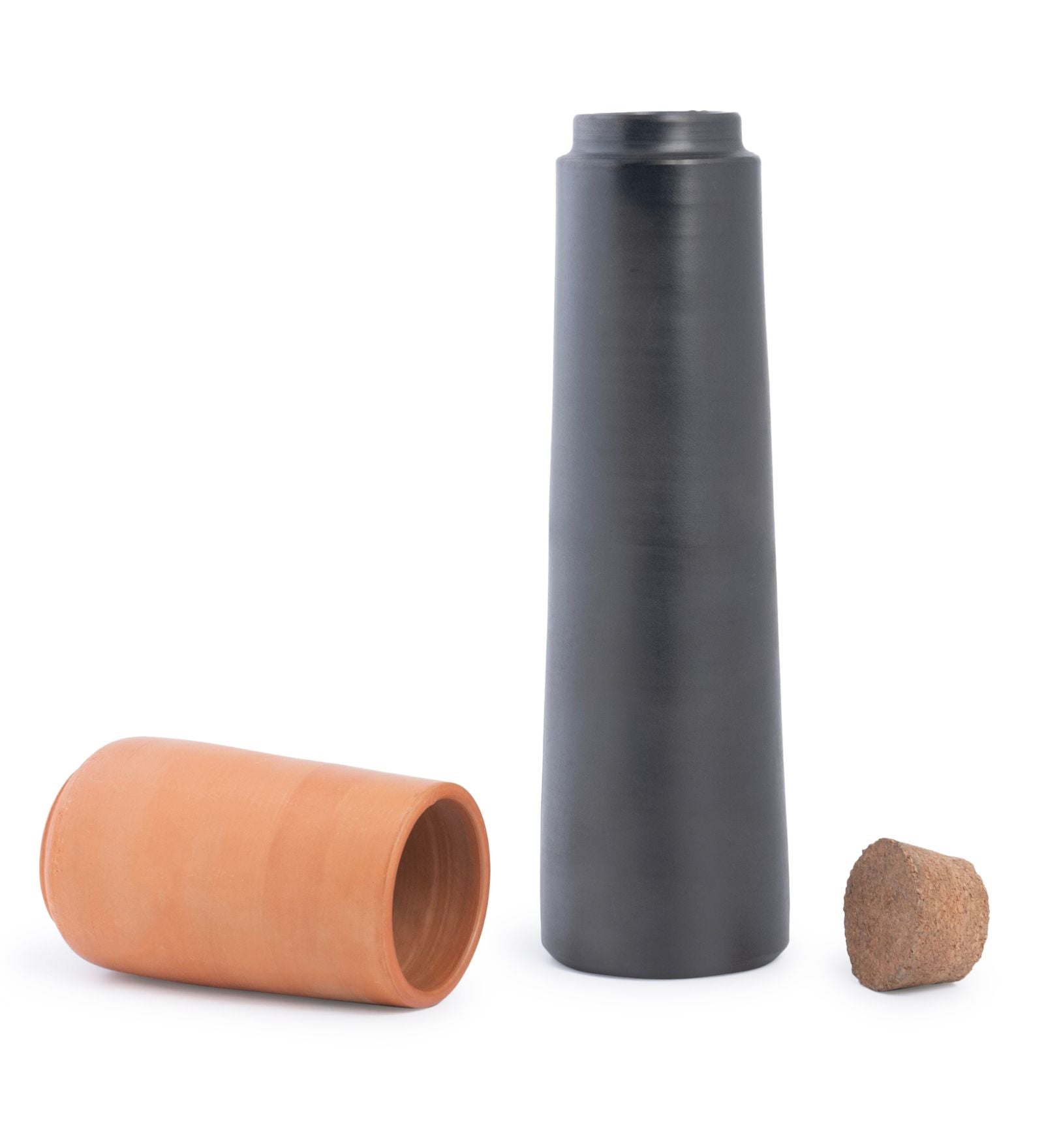 Terracotta Black Bottle with Tumbler