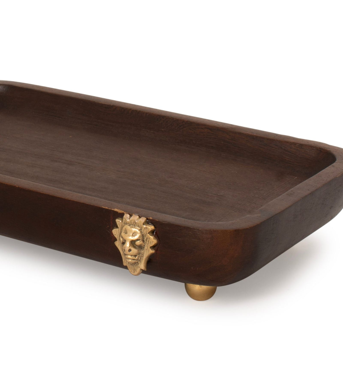 Wooden Snack Tray With Metal Stand