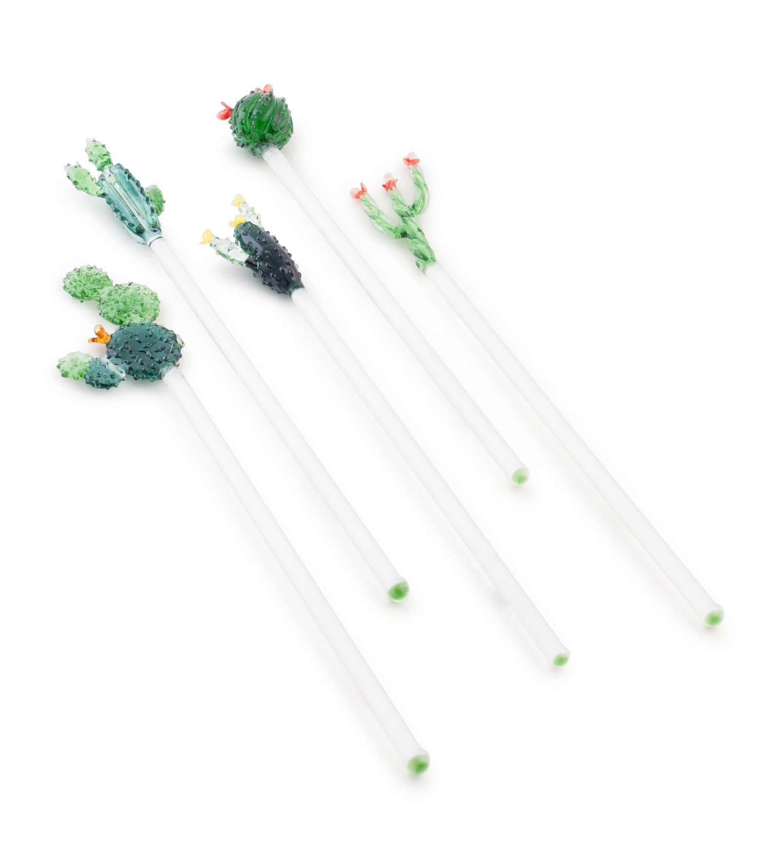 Cactus Glass Stirrers (Set of 6 Pcs)