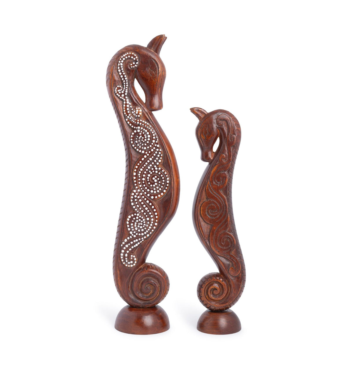 Mango Wood Seahorse Décor Pair
