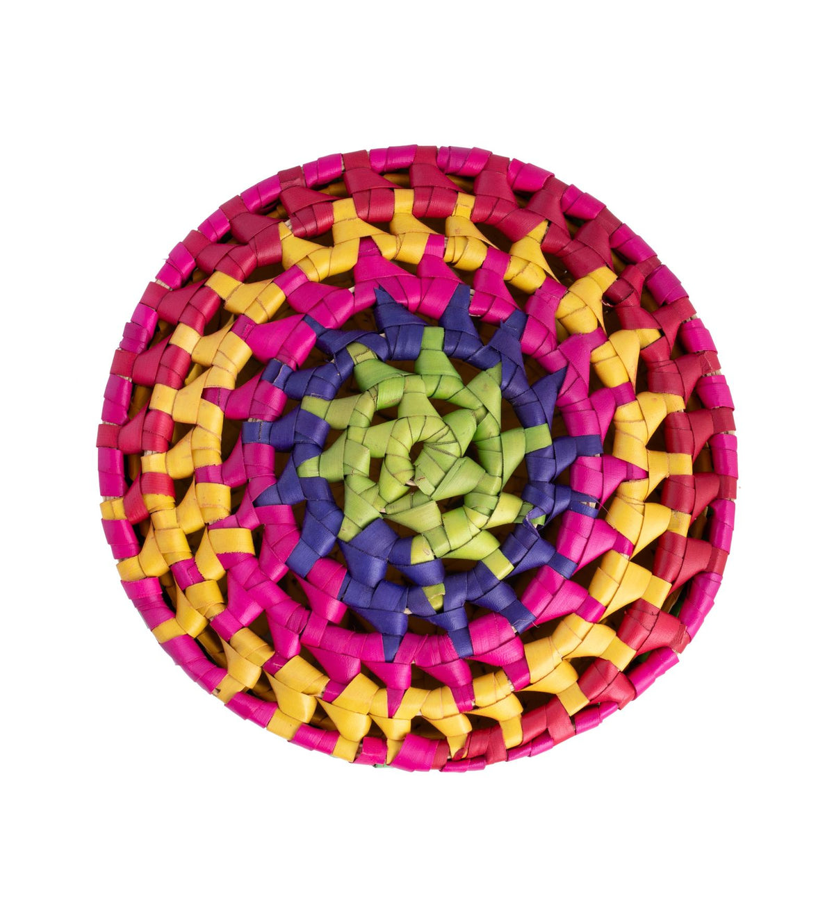Handwoven Colorful Round Basket