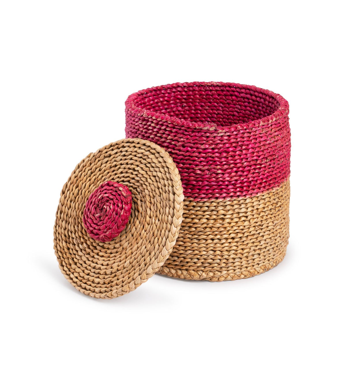Handwoven Hogla Grass Cylindrical Basket