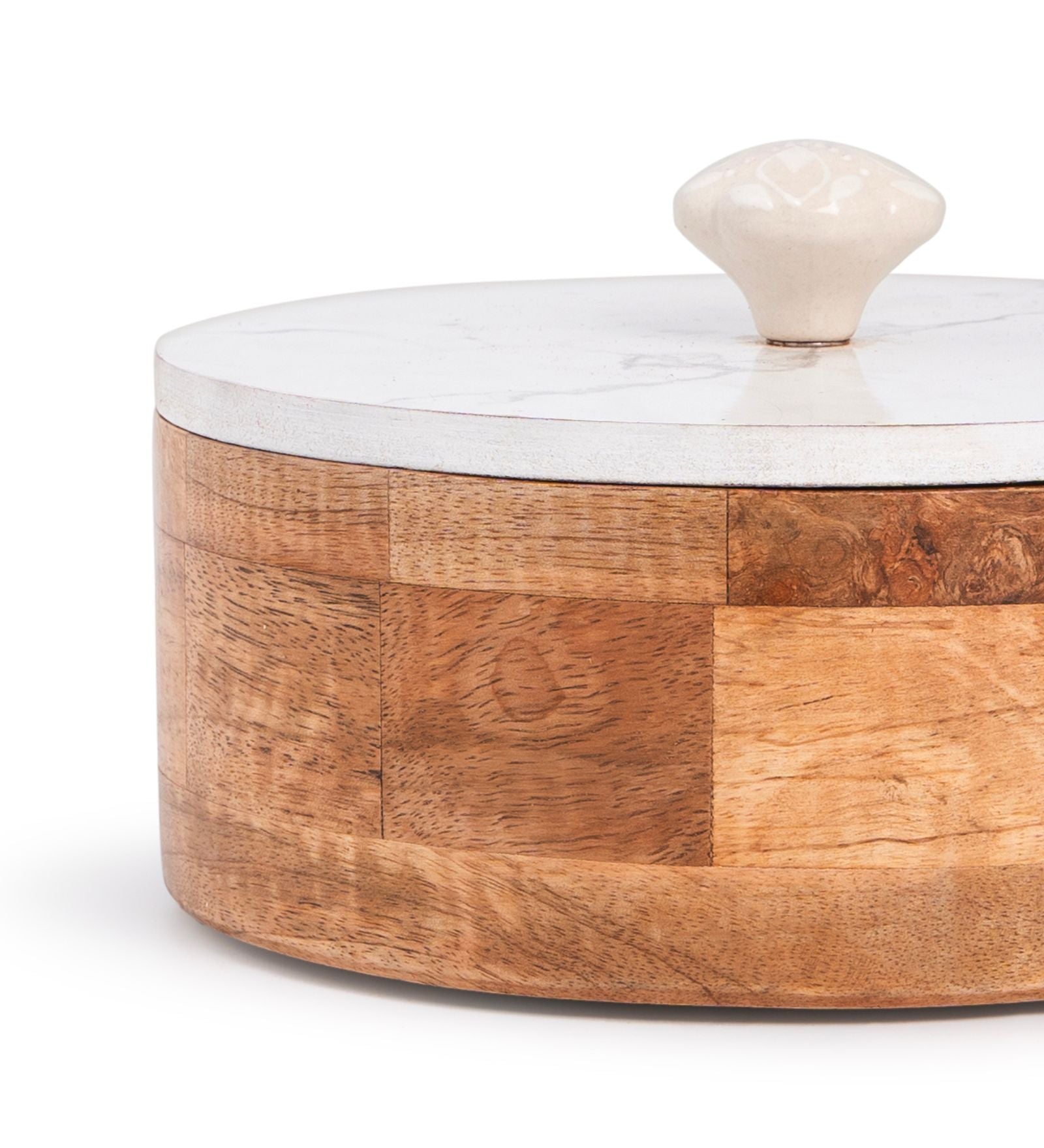 Wooden Round Box With Sunmica Lid