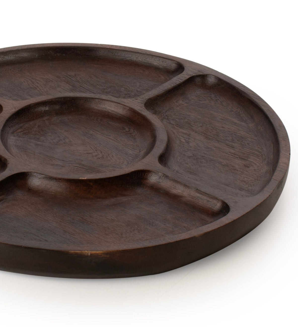 Wooden Snack Tray With Sections