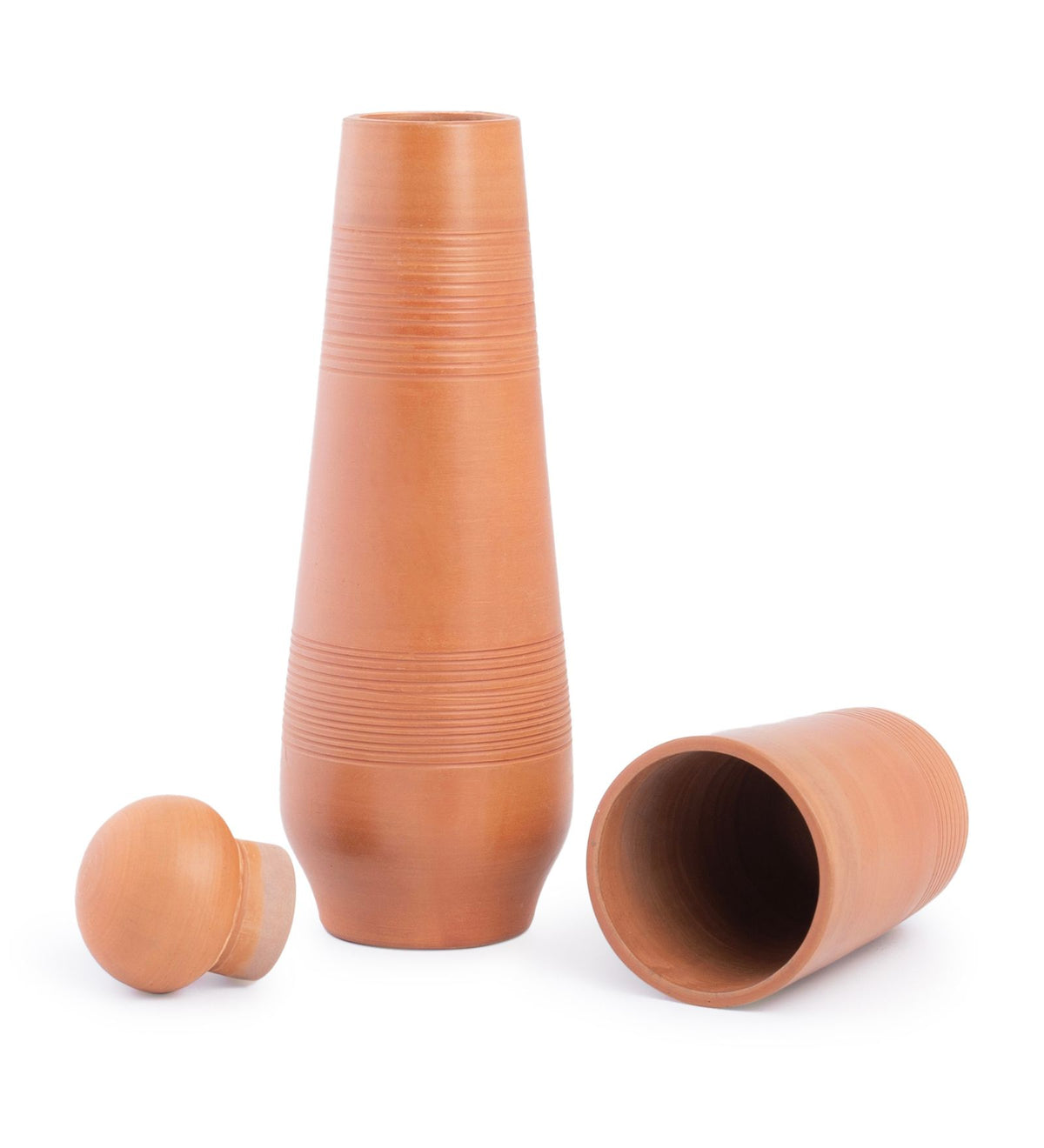 Terracotta Bottle with Lid & Tumbler