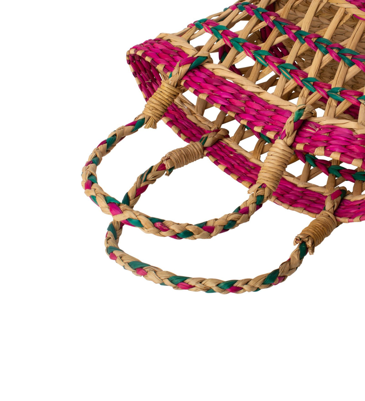 Colorful Kauna Grass Hand Held Basket