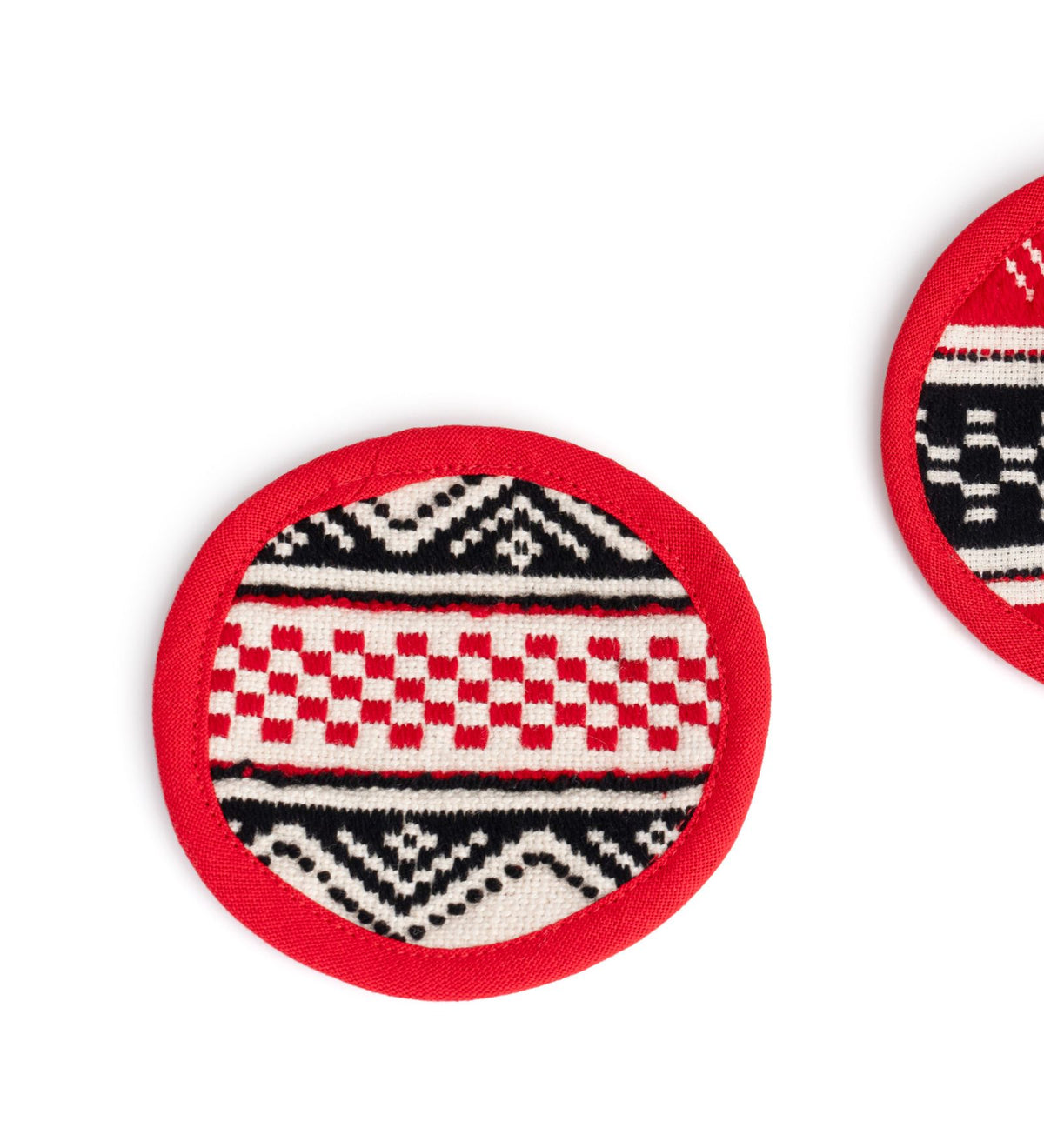 Toda Hand-Embroidered Round Coasters (Set of 2/Pair)