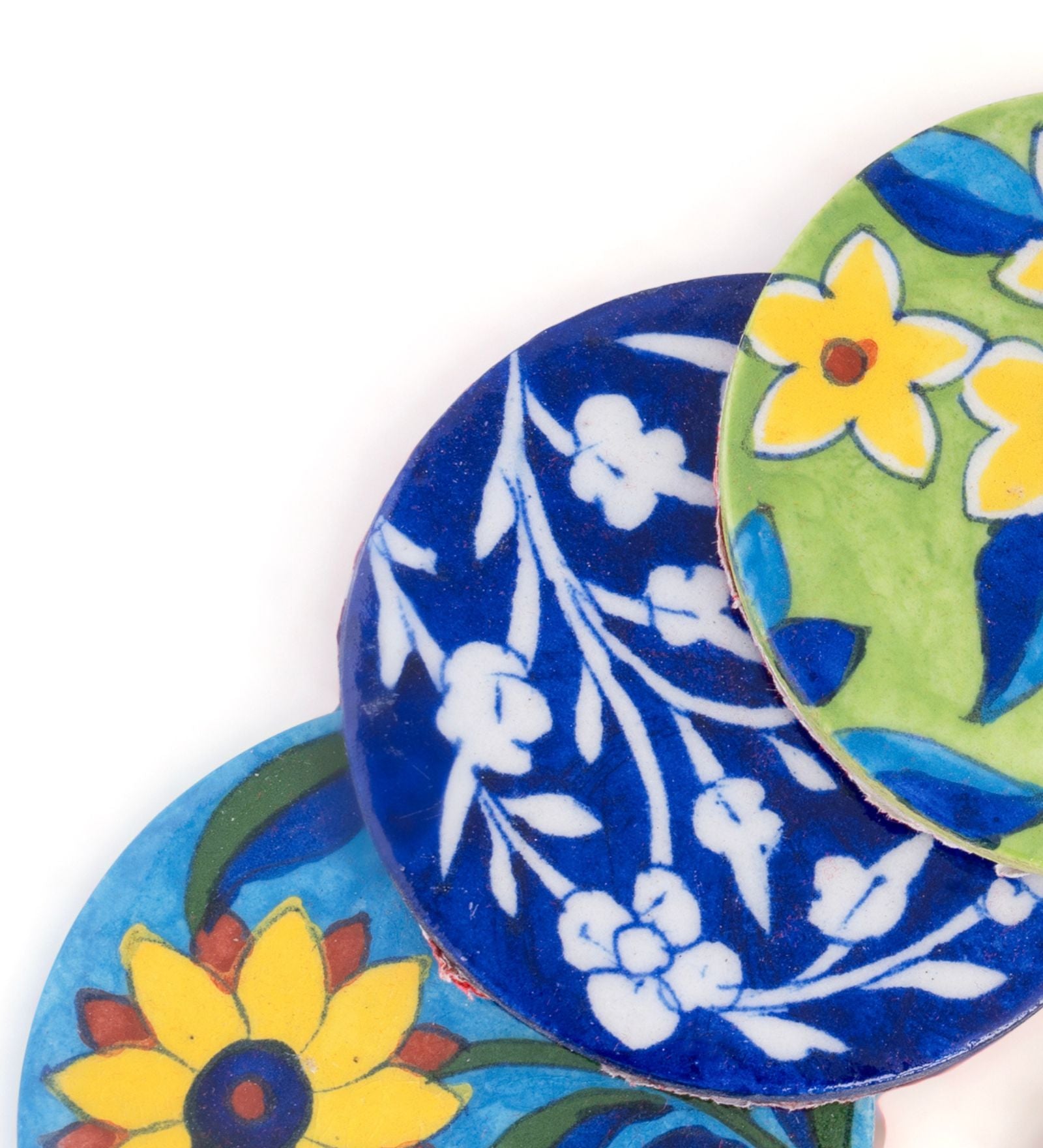 Blue Pottery Coasters (Set of 5)
