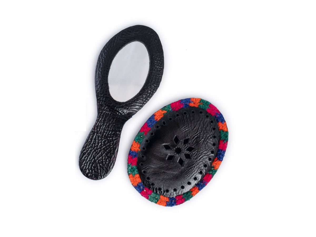Handcrafted Vegan Leather Hand Mirror