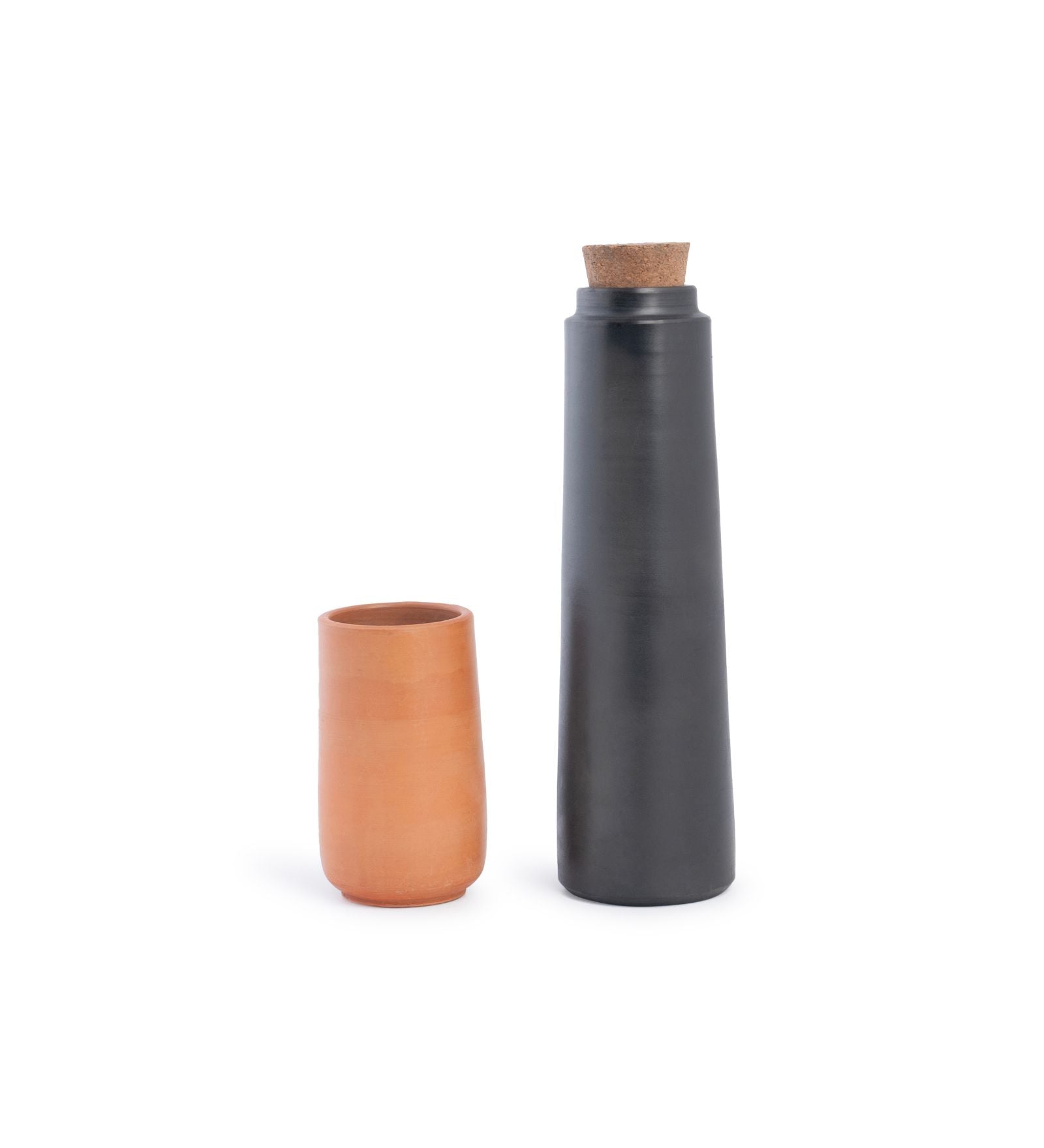 Terracotta Black Bottle with Tumbler
