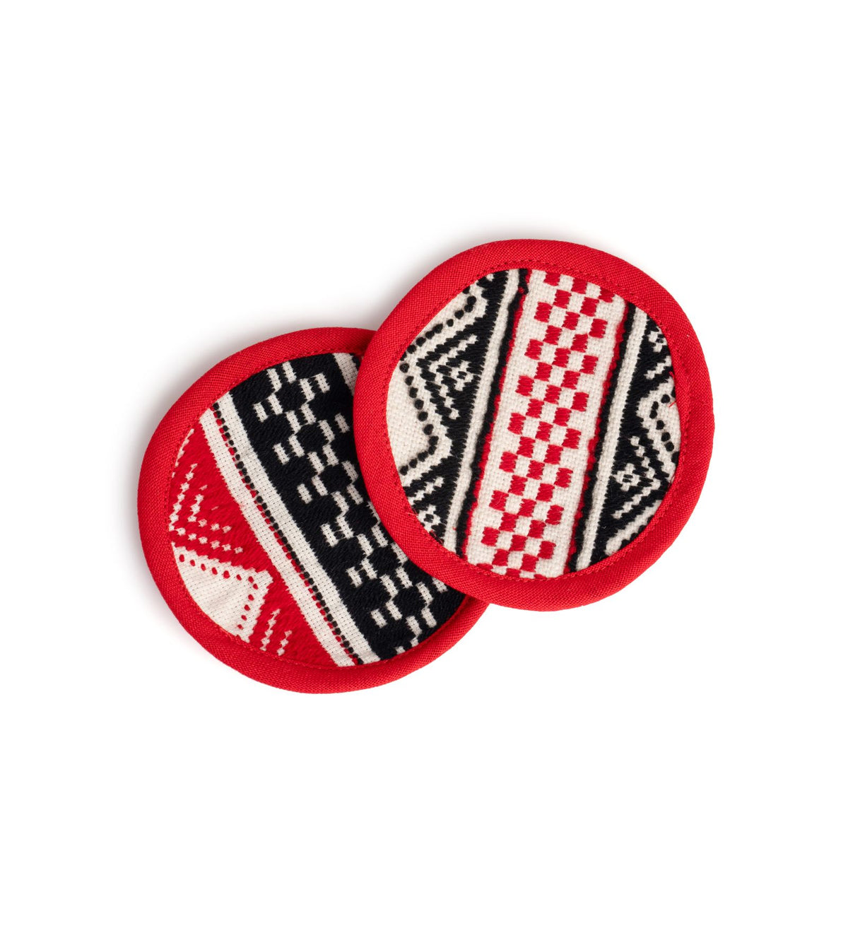 Toda Hand-Embroidered Round Coasters (Set of 2/Pair)
