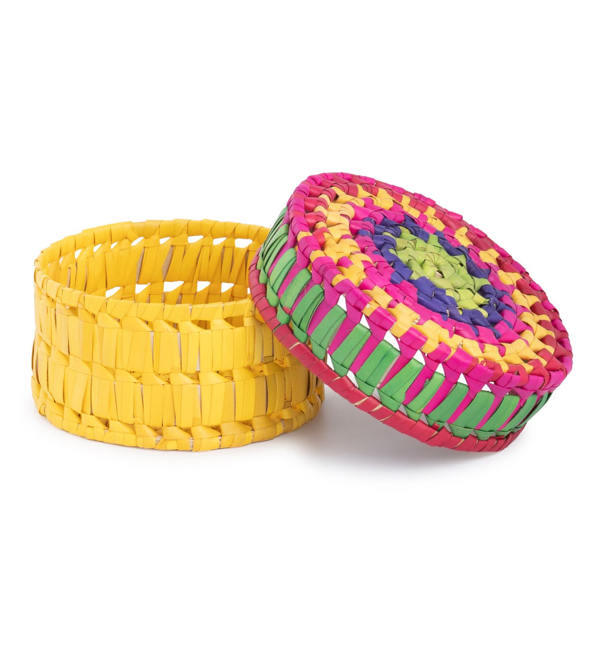 Handwoven Colorful Round Basket