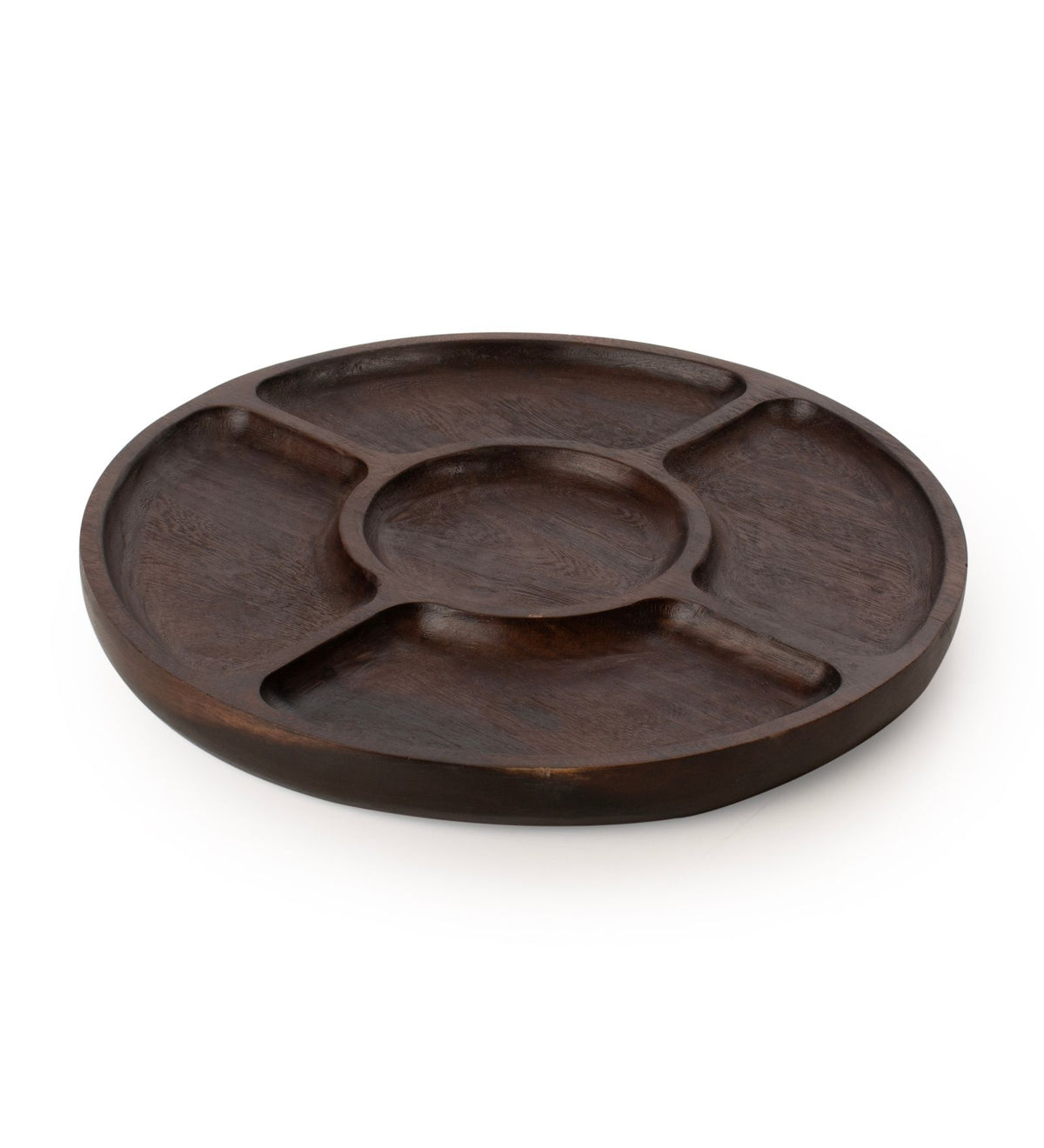 Wooden Snack Tray With Sections