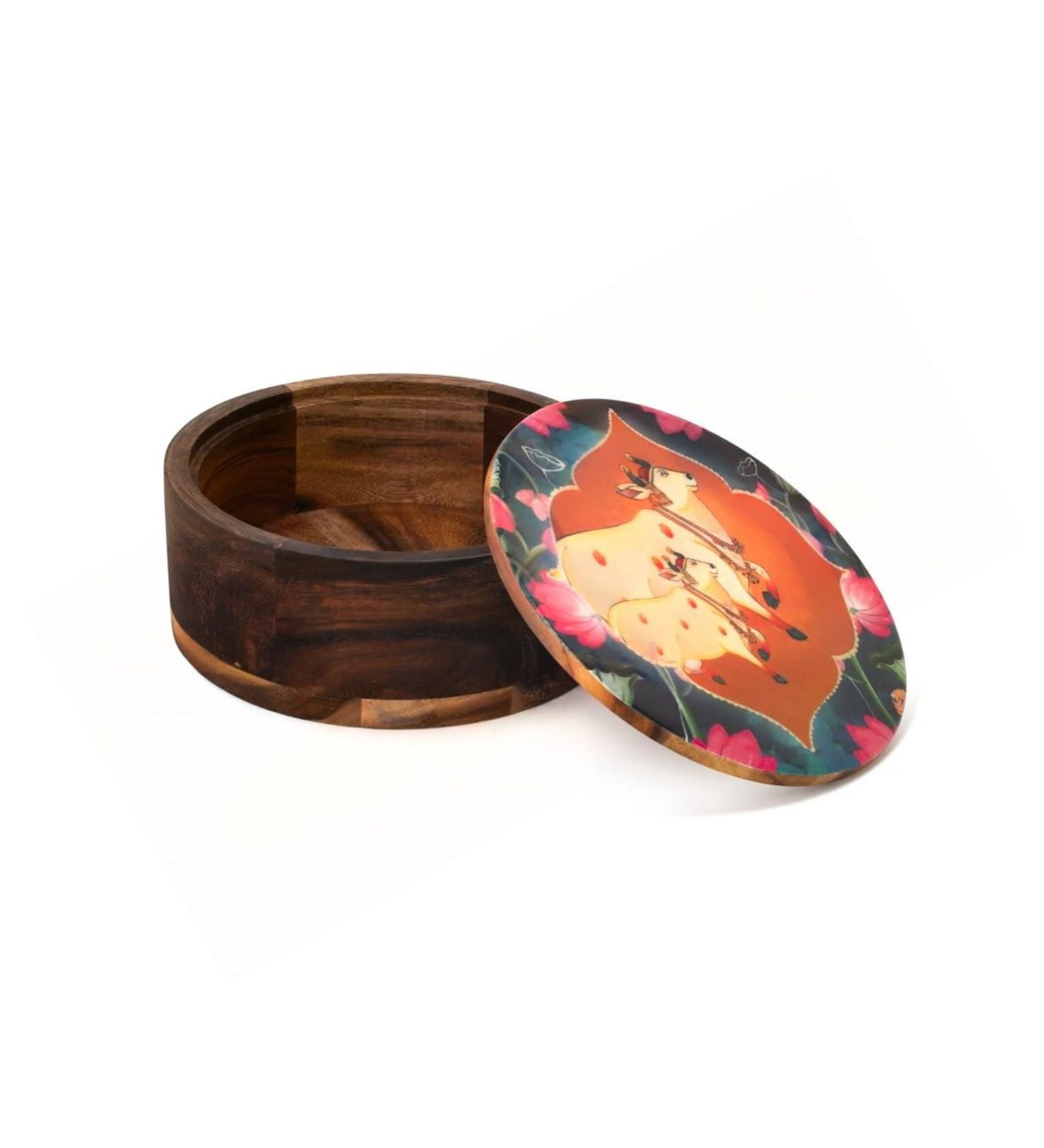 Wooden Round Multipurpose Box