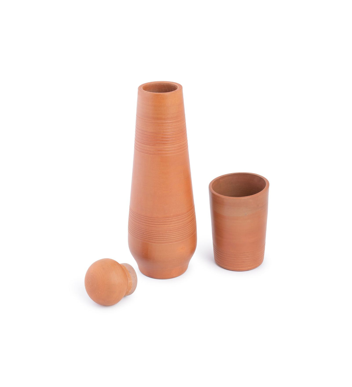 Terracotta Bottle with Lid & Tumbler
