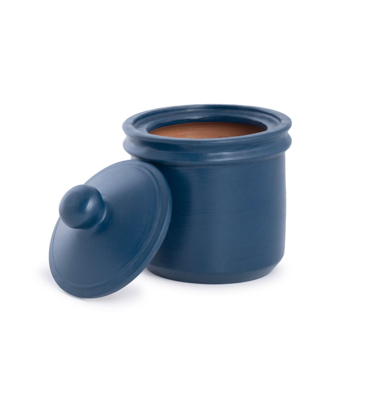 Handcrafted Terracotta Cylindrical Jar with Lid