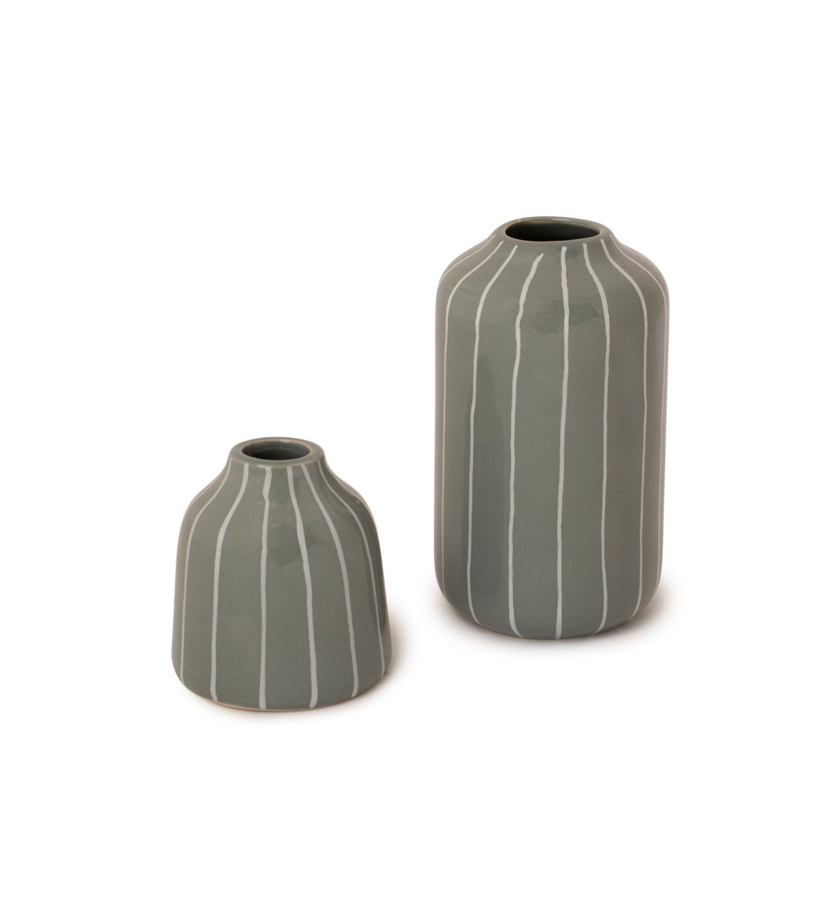 Striped Ceramic Planter (Set of 2/Pair)