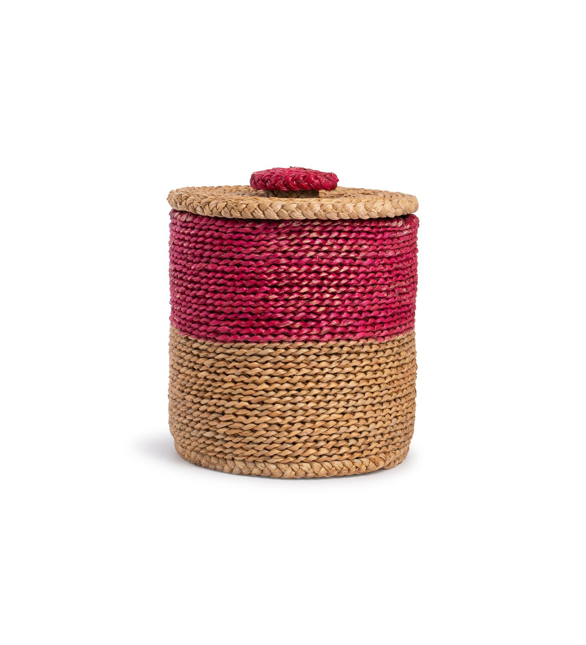 Handwoven Hogla Grass Cylindrical Basket