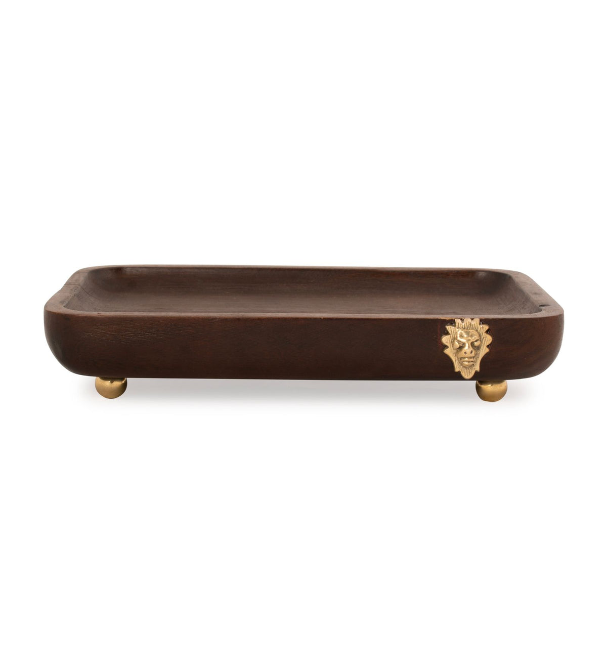 Wooden Snack Tray With Metal Stand