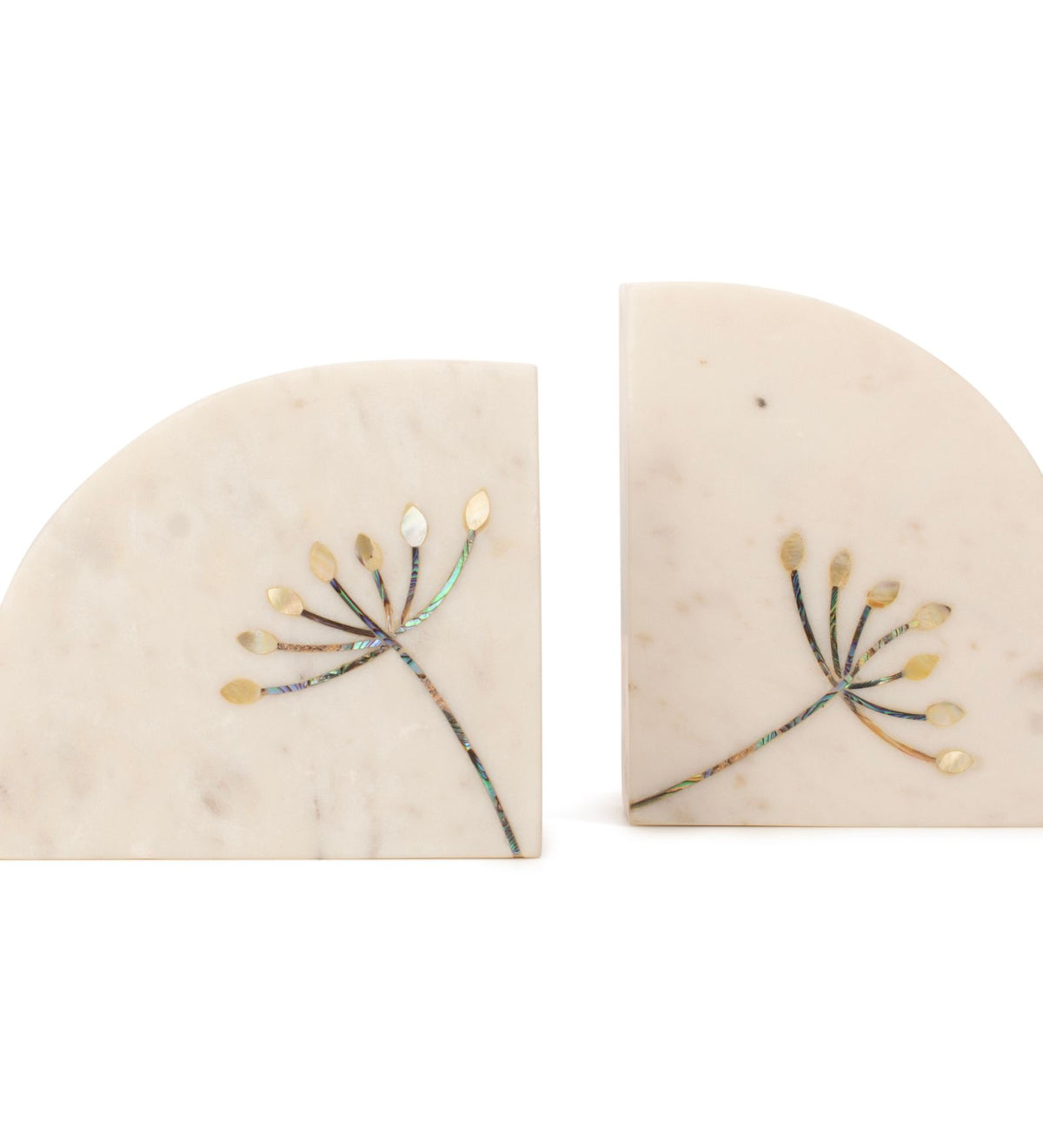 Marble Bookends With Mother of Pearl Inlay Work