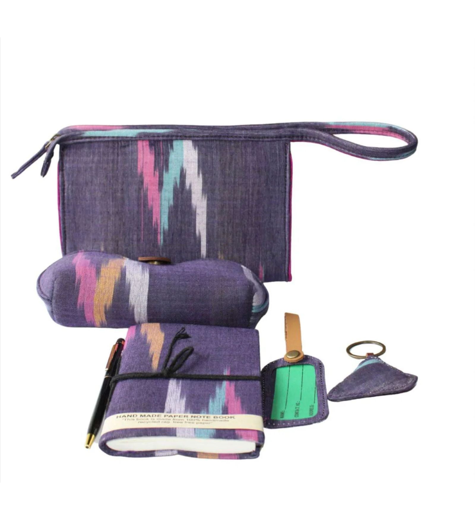 Travel Cum Organizer Kit – Purple Ikkat Edition