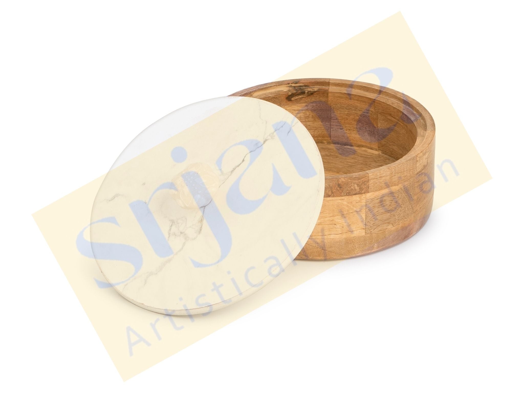 Wooden Round Box With Sunmica Lid