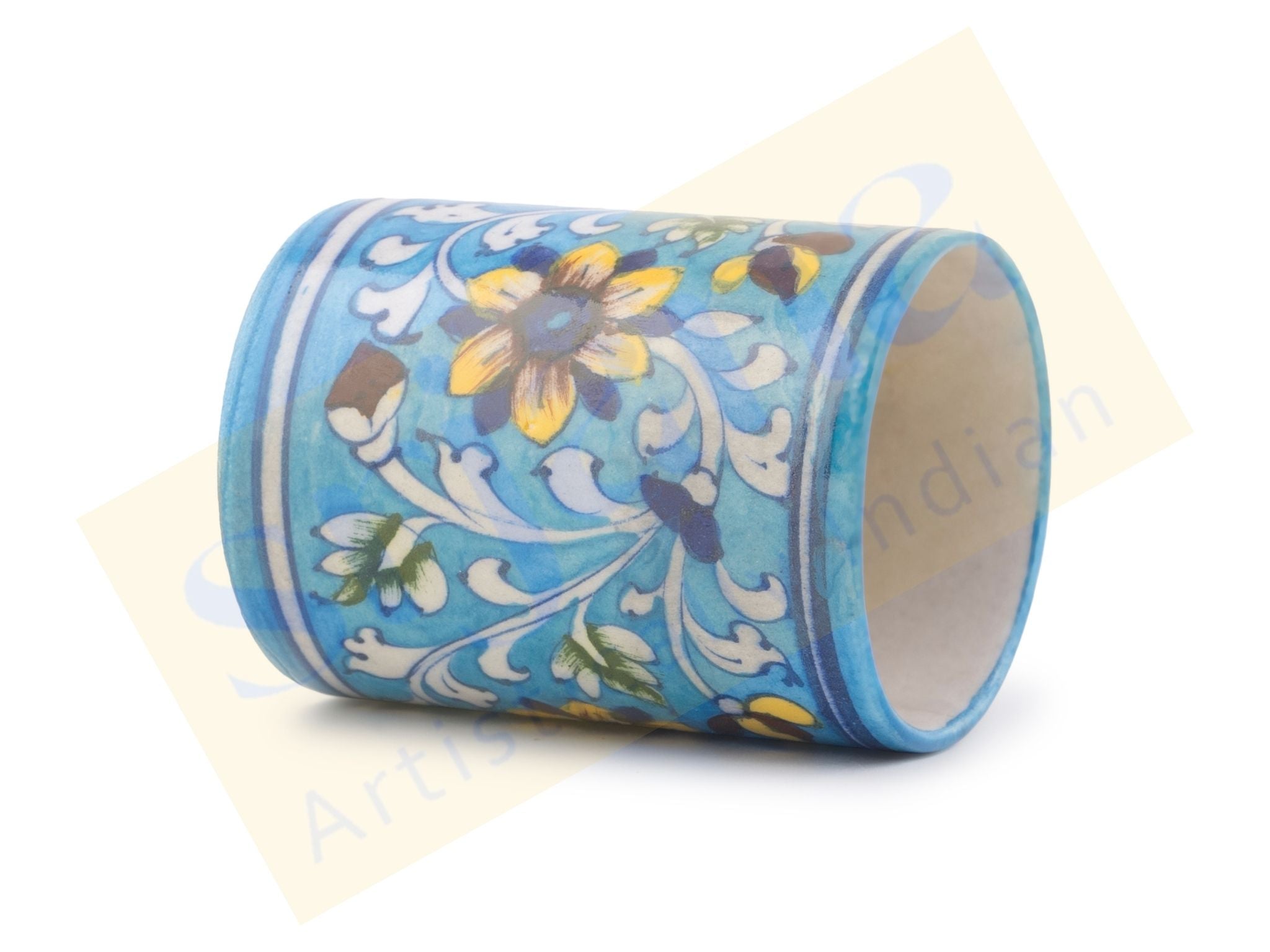 Blue Pottery Pen Stand