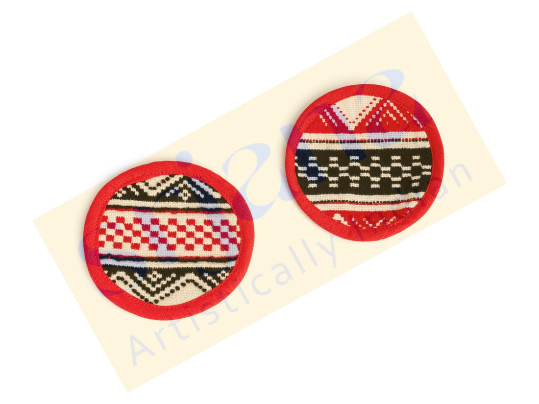 Toda Hand-Embroidered Round Coasters
