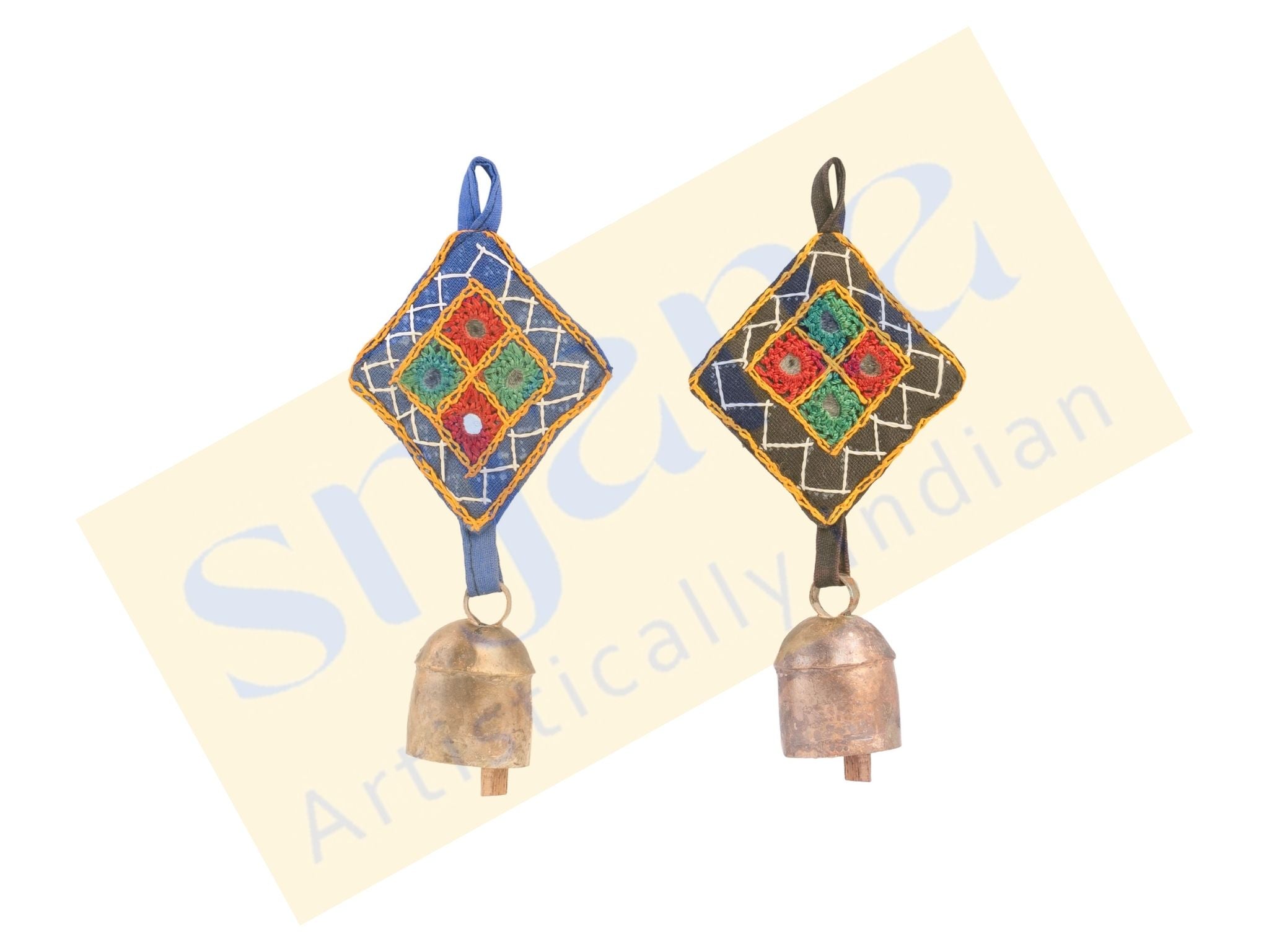 Cloth Mirror Work Bells