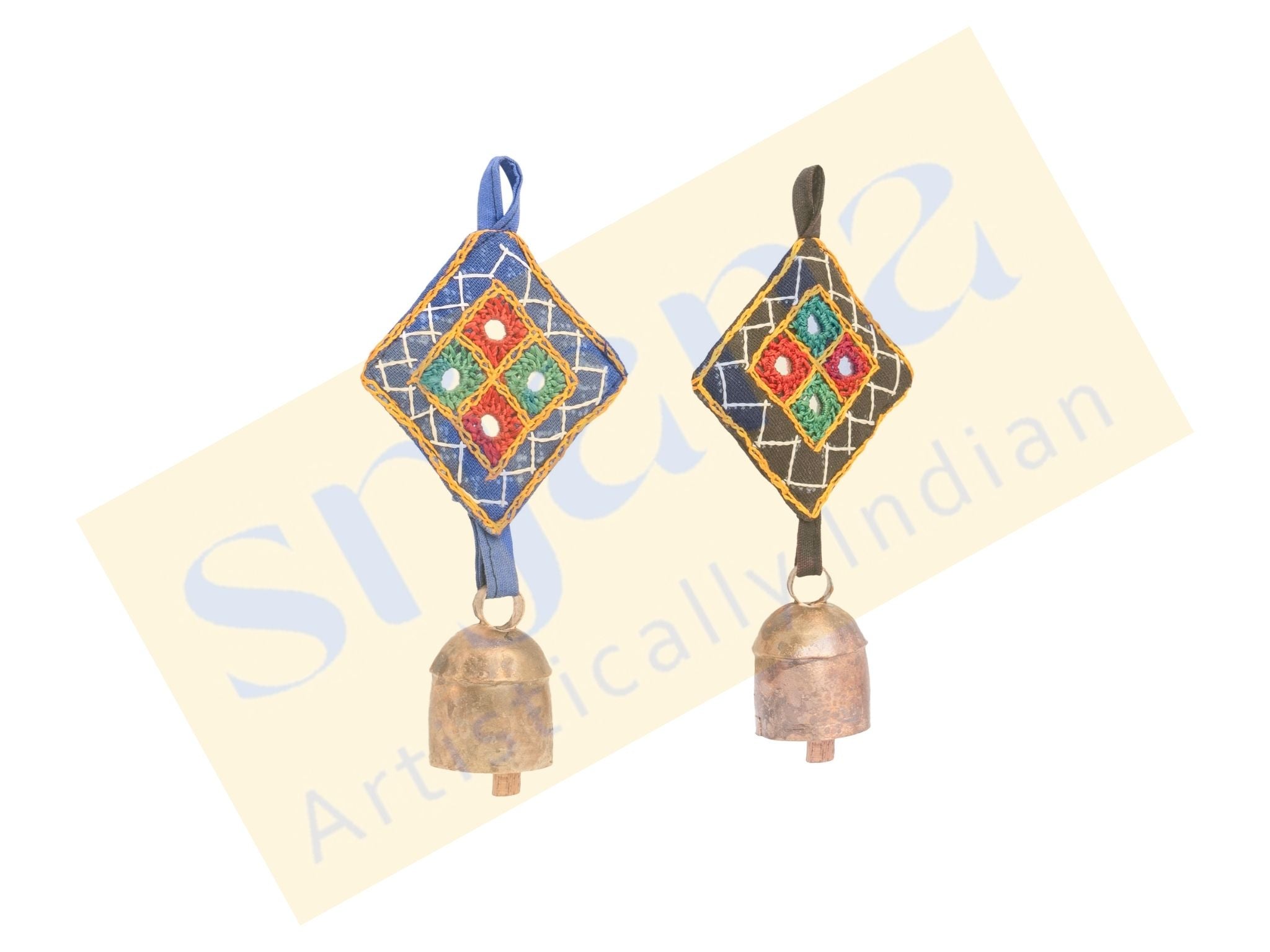 Cloth Mirror Work Bells