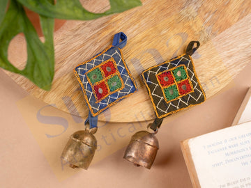 Cloth Mirror Work Bells