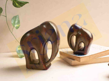 Handcrafted Mango Wood Elephant Pair